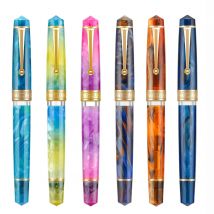 Asvine P20 Piston Filling Fountain Pen Acrylic Beautiful Patterns EF/F/M/ Stub Nib with Golden Clip Smooth Writing Gift Pen