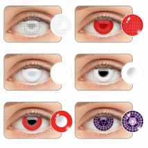 2pcs Cosplay Contacts Hyūga Hinata Vampire Seven Deadly Sins Sloth Ciel Phantomhive Sweety Crazy Lens Red Screen White Mesh