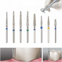 Parallel Shoulder Flat End Dental Diamond Burs for High Speed Handpiece 1.6mm Dentistry Crown Preparation Cavity Preparation