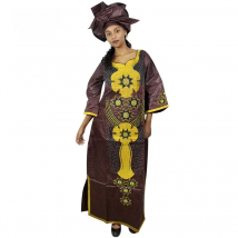 African Dresses For Women Fashion Design New African Bazin Embroidery Design Dress Long Dress With Scarf