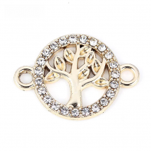 10 Pcs Tree Of Life Pattern Alloy Crystal Connectors  Charms Pendant For DIY Necklace Bracelet Fashion Jewelry Accessories