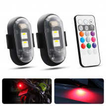 RGB Universal Led Aircraft Strobe Lights Motorcycle Anti-collision Warning Light USB Charging 7 Colors Turn Signal Indicator