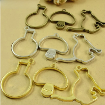 Cat Mushroom Pill Bottle UV Epoxy Resin Metal Frame Photo Frame Accessories Pendant Base DIY Making Jewelry Supplies Finding
