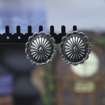 Banny Pink Tribal Carved Stone Statement Earrings For Women  Boho Turquoises Geometry Stud Earrings