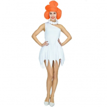 Womens Wilma Flintstone Costume Men's The Flintstone's Barney Rubble Costume Party Supplie Caveman Adult Costume