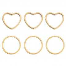 20Pcs Stainless Steel 12mm Hollow Heart Round Charms Necklace Pendants Jewelry Making Women Supplies DIY Earrings Connectors