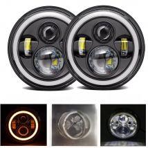 Car Motorcycle 7 Inch LED Headlights Filed 4x4 Turn Signal Round HeadLight for Harley Honda Jeep JK TJ Suzuki Mazda Miata MX5