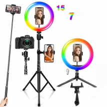 12 Inch Dimmable RGB LED Selfie Ring Fill Light 33CM Photo Ring Lamp With Tripod For Makeup Video Live Aro De Luz Para Celular