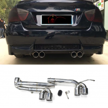 Carbon Fiber Exhaust Tip Stainless Steel Car Single Exhaust Pipe For BMW E90 E92 320i 325i Up Quad M3 Bumper Look Muffler Tip