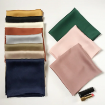 Fashion Solid Kerchief Women Head Scarf For Hair Pink Green White Silk Neck Scarfs Female 70cm*70cm