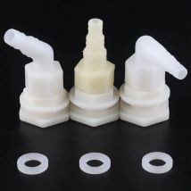 1 Set 1/2" ABS Water Tank Connectors Aquarium Fish Tank Outlet Joints Bucket Connector Adapter Drain Pipe Fittings