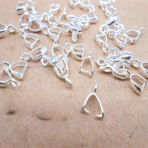 200PCS/Lot 925 Silver Clasps Pinch Clips Bails Charm Melon Seeds Buckle Pendant DIY Necklace Bracelet Connectors Jewelry Finding