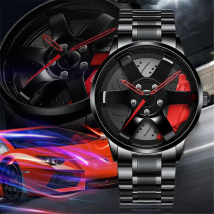 2025 Top Men Leather Watches Men Car Wheel Hub Stainless Steel Quartz Watch For Mens Military Sports Watch Relogio Masculino
