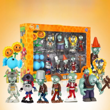 Plants vs Zombies 2 Giant zombie Model Toy Ice Pea Jetpack Zombie Toys Set Cartoon Ornament Figures Soft Silicone Boys Toys Gift