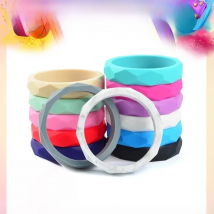 LOFCA 1pc Teething Bracelet Silicone Baby Bangle Teether Wristband Aldut Size Fashion Chew Toy Silicone Beads Nursing Jewelry