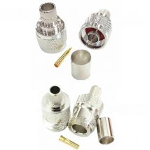 10Pcs/lot L16 N Male&N Female Connector N Type Male Female Crimp for 5D-FB RG5 RG6 LMR300 Cable Brass Nickel Plate