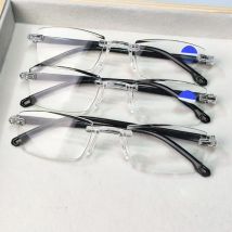 3pcs Rimless Reading Glasses for Men and Women - Blue Light Blocking, High-Definition,  Rectangular Frame