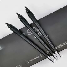 10/50Pcs Disposable Microblading Pen 0.15/0.18mm 18U Sterilized Permanent Makeup Eyebrow Tattoo Pen with U Blades