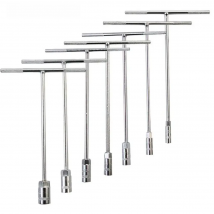 7PCS T-Handle Wrench Tool Set 45# Steel 8mm 10mm 12mm 13mm 14mm 17mm 19mm Metric Socket Set Long Hex Key Wrench Car Repair Tools
