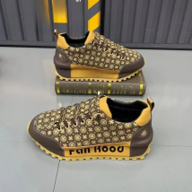 Chunky Sneaker Men Cover Bottom Board Shoe Fashion Casual Microfiber Leather Fabric Breathable Increased Internal Platform Shoes