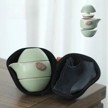 Chinese Kung Fu Ceramic Tea Set, Portable Teapot Set, Travel Gaiwan Tea Cups of Tea Ceremony, Teacup Fine Gift