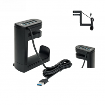 Headphone Bracket USB A Headset Holder Stand Under Desk Hanger Hook Earphones Display Stand Holder with USB 3.0 USB 2.0 Ports