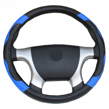 Car Steering Wheel Cover Bus Truck For 36 38 40 42 45 47 50 CM Out Diameters Blue Red Microfiber Leather Steering-wheel Wrap