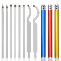 Wood turning Tools Carbide Insert Cutter Swan Neck Wood Turning Chisel Blade and Aluminum Handle for WoodWorking Lathe Machine