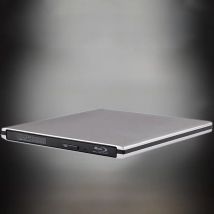 Ultra-Slim External Optical Drive with 4K Blu-Ray Burning, USB 3.0, DVD Play, 3D Blu-Ray R/W, CD/DVD Burner
