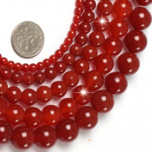Natural Red Agates Round Loose Spacer Accessorries Beads For Jewelry Making Strand 15" DIY Jewelry Bead For Women Gifts 4mm-18mm