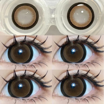 2pcs Yearly Contact Lenses Brown Large Diameter Prescription Myopia Contact Lens Student Animation Lens Beautiful Fast Shipping