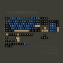 PBT Keycaps FR/DE/ES/RU/KR/EN/AR/Thai/JP Blue Samurai Cherry Profile Dye Sub Keycap For Mechanical Keyboard ISO Layout rainy 75