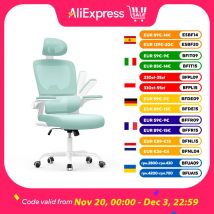 Sedia da ufficio ergonomica, sedia da scrivania con braccioli pieghevoli, schienale traspirante regolabile in altezza, sedia girevole 360 °