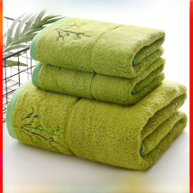 Embroidered Bamboo Fiber Towel Set for Adult High Quality Solid Color Super Absorbent Bath Towel Home Bath Towels & Hand Towels