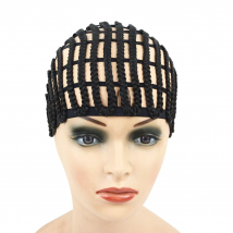 1Pc Wig Cap with Adjustable Headband and Clips Black Weaving Wig Cap with Big Holes Braided Wig Cap for Making Wigs
