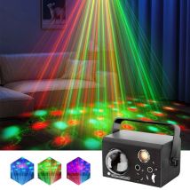 Stage Light LED Disco Party Light 3IN1 Effect Magic Ball Lights Sound Activated Lazer Light Projector Remote Control Wash Light
