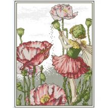 Poppy Fairy Patterns Counted 11CT 14CT Cross Stitch Sets DIY Handmade Chinese Cross-stitch Kits Embroidery Needlework Crafts