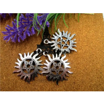 6pcs-- supernatural pentagram Charms, Antique Tibetan Silver Tone  supernatural pentagram charms pendants 39mx35m