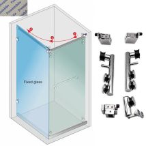 SUS304 nach innen offenes Schiebetür-Rollrad-Set aus Glas mit Schiene für platzsparendes Duschkabinen-Gehäuse in der Ecke