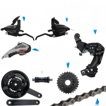 SHIMANO ALTUS Acera 3x7 Speed Groupset include EF500 Shifter TY500 Front/ TY300 Rear Derailleur Cassette Sprocket Crankset Chain