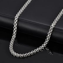 Vnox Waterproof Two Rows Stainless Steel Rolo Links Necklaces, Adjustable Silver Color Metal Links Collar Minimalist Jewelry