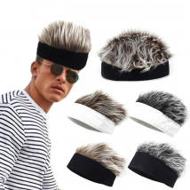Men Women Beanie Wig Hat Fun Short Hair Caps Breathable Soft for Party Outdoor