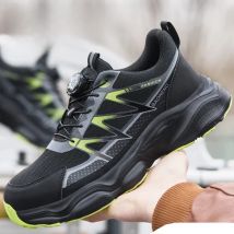 Mens rotary button Safety Shoes Anti Smash Anti Puncture Steel Toe Lightweight Comfortable  Work Boots Construction Industrial