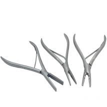 3 type 1 PC 7 inch Silver Stainless Steel Clamp Hair Extension Plier with two holes Keratin Hair Extensions Removal Tools