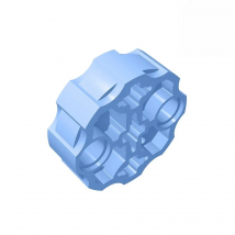 Gobricks GDS-1074 Technical, Axle Connector Block Round with 2 Pin Holes and 3 Ax compatible with lego 98585 31511 31520