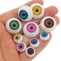 GraceAngie 10pcs Round Hollow Back Safety Plastic Eyes Colorful Eyeball For Toys Dolls DIY Accessories Making Craft 12mm,20mm