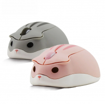 CHYI Cute Cartoon Wireless Mouse Usb Optical Computer Mouse Portable Mini Laptop Mause Pink Hamster Design Mice For Kids Macbook