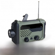HSJIA Outdoor Emergency Hand Crank Multifunctional FM Radio Solar Cell Phone Charging Lighting Table Lamp