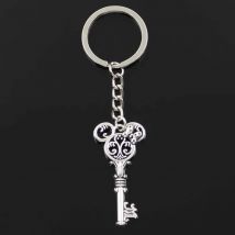 Fashion Keychain 46x22mm Vintage Mouse Key Bronze Silver Color Pendants DIY Men Jewelry Car Key Chain Ring Holder Souvenir Gift