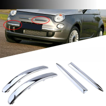 Rhyming Car Front Bumper Upper/Lower Trim Moulding Chrome Plating Silver Strip Fit For Fiat 500 2007-2015 735455056 735455057